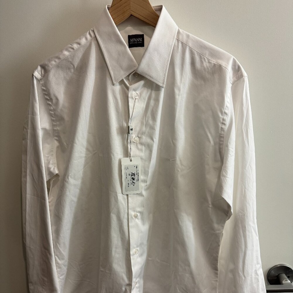 Armani Collezioni Men's Size 16 White Dress Shirt